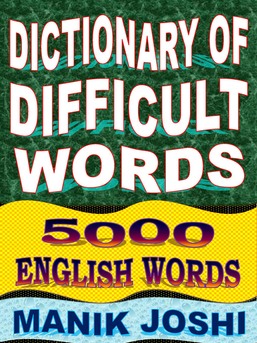 Title details for Dictionary of Difficult Words by Manik Joshi - Wait list